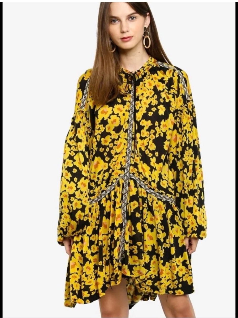 Free People Love Letter Tunic Floral Print Size L